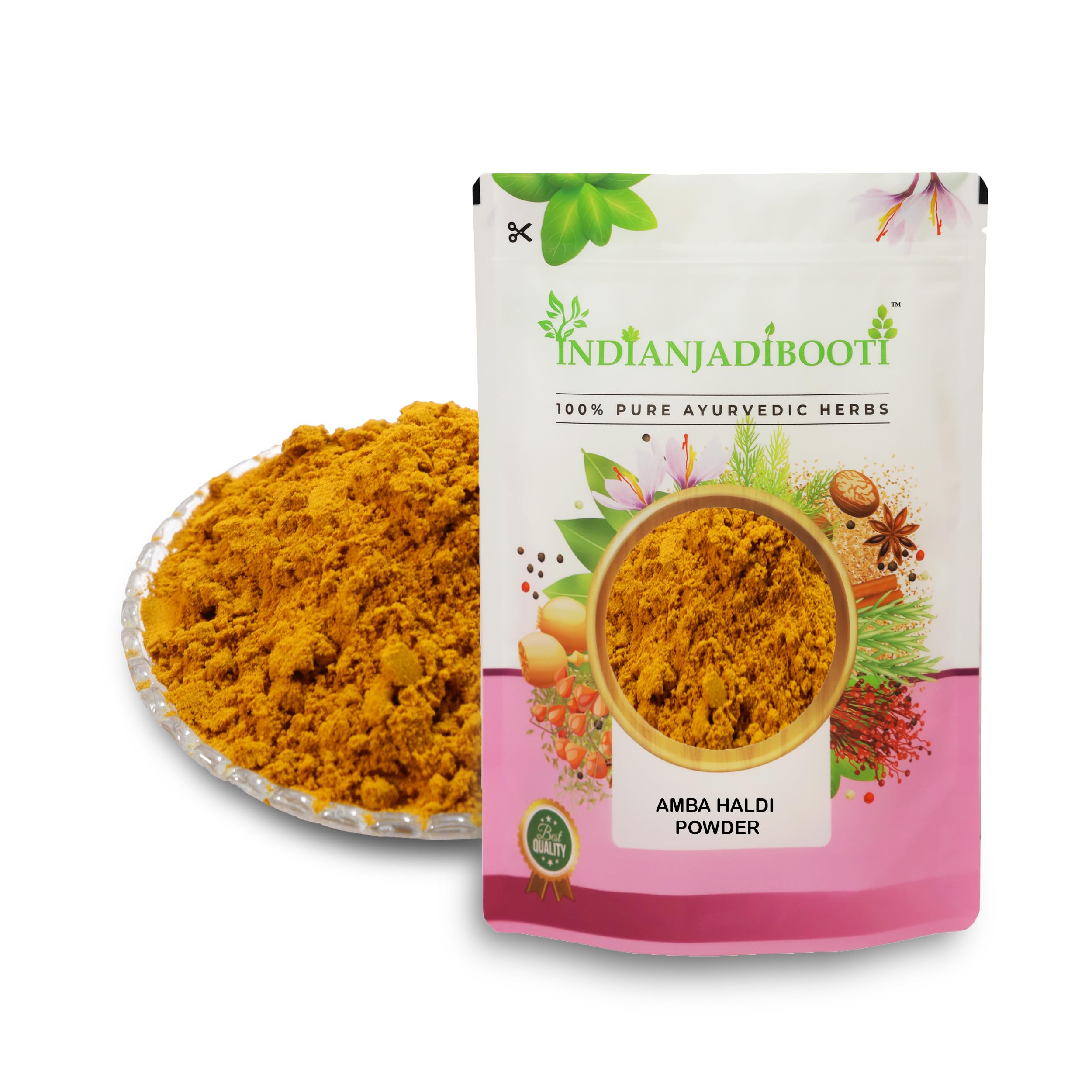 Pure Amba Haldi Powder (400g) - Authentic Kasturi Turmeric/Curcuma Amada - Premium Wild Turmeric Churn for Traditional Face Packs and DIY Beauty Rituals