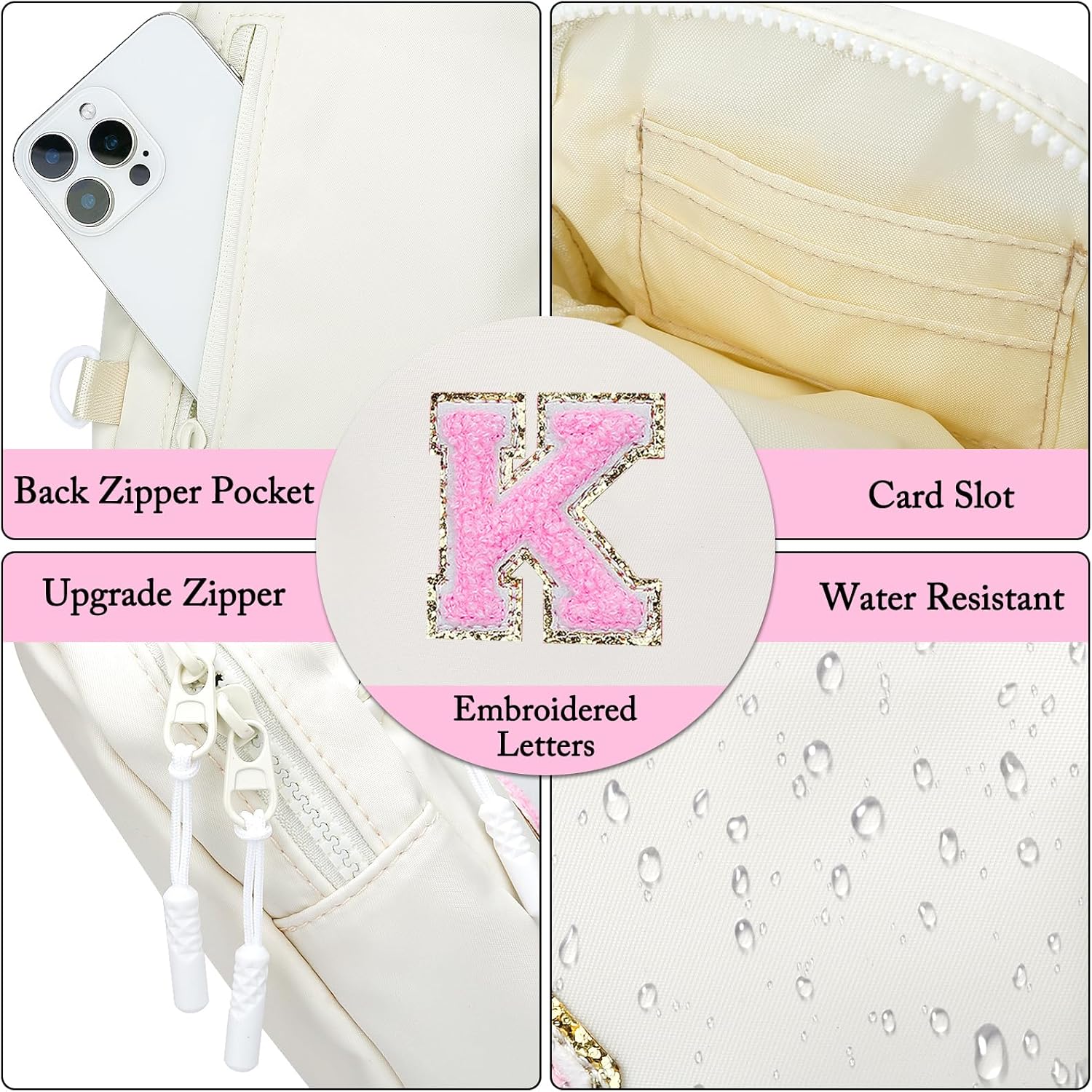 KKXIU Gifts for 6 7 8 9 10 11 12 Year Old Girls Initial Sling Bag Trendy Crossbody Fanny Pack for Teens - Image 4