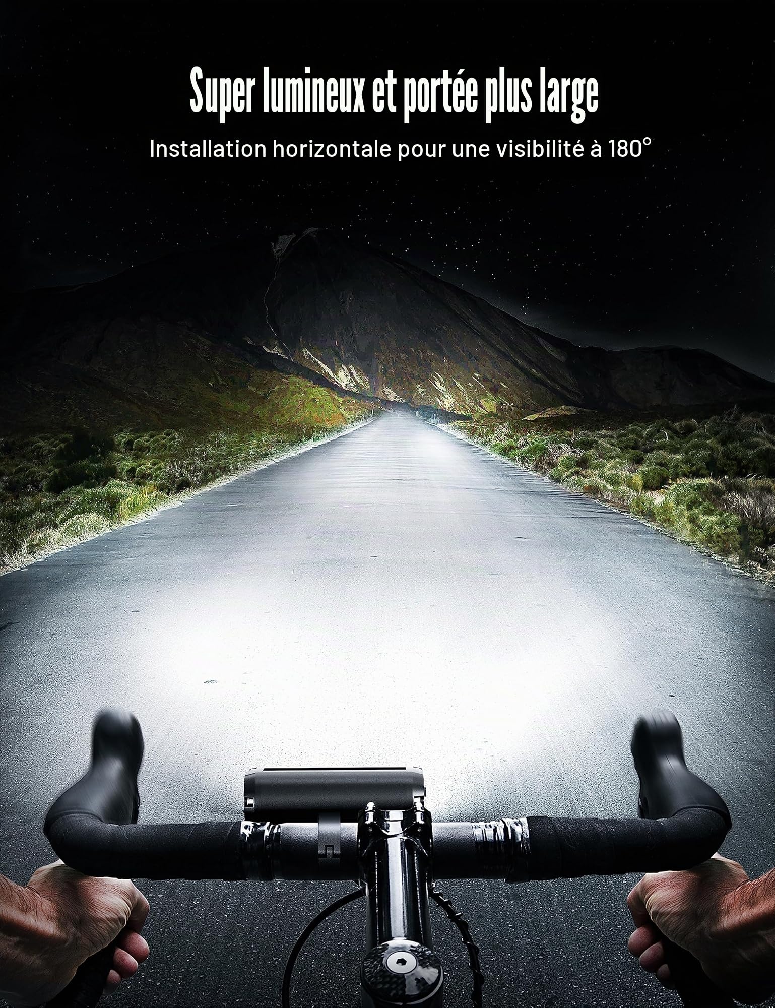 Lumiere Velo Avant et Arriere, Ensemble Éclairage Vélo LED Puissant 5 Modes Lampe Vélo Rechargeable USB Étanche IPX5
