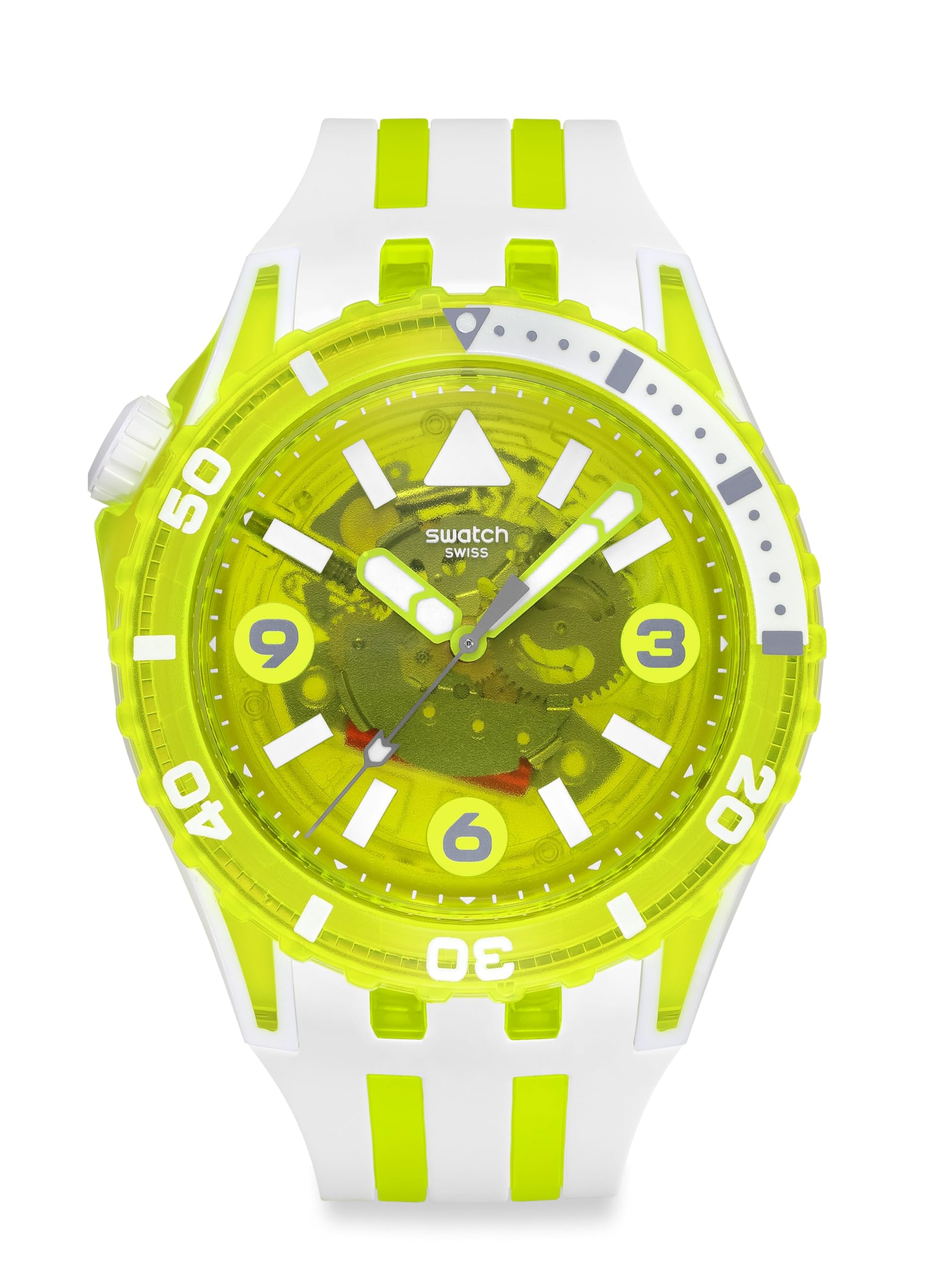 Swatch Reloj casual unisex amarillo de cuarzo biológico con yema de huevo