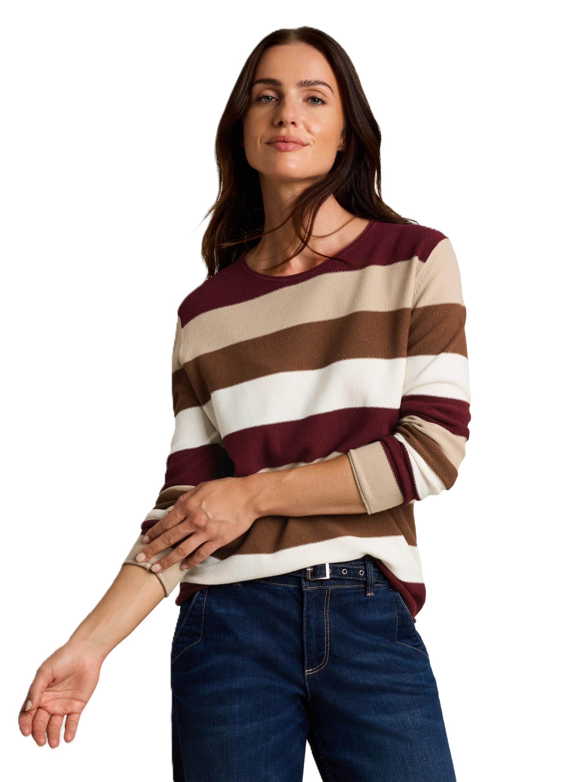 TOM TAILOR Damen Strickpullover mit Rundhalsausschnitt