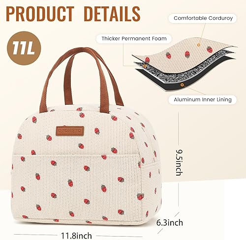 Miniatura 2 de Bolsa de almuerzo para mujeres y hombres, lonchera reutilizable, bolsa de almuerzo aislada con gran capacidad, contenedor de almuerzo enfriador para