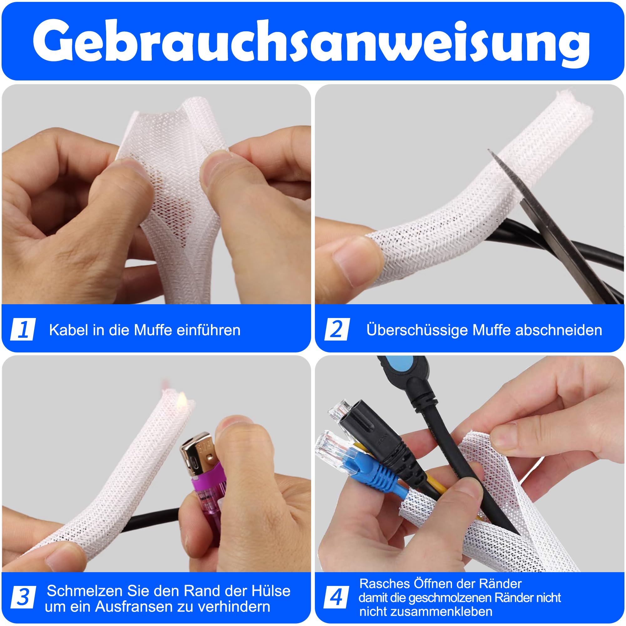 Kabelschlauch 5 Meter - Flexibel & Selbstschließend Für Kabelmanagement