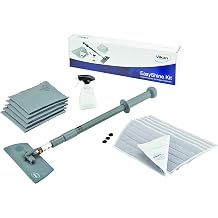 Vikan 549101 EasyShine Window Cleaning Kit, Flexible Mop Frame, 575-1390mm Telescopic Handle, Grey