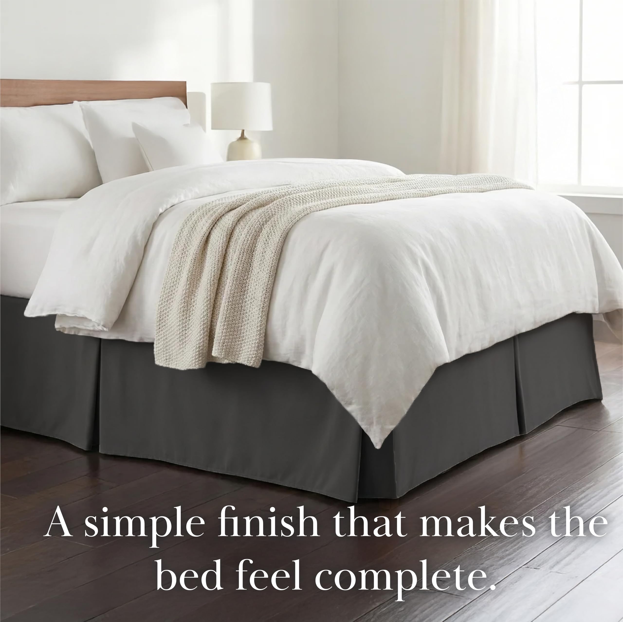 Southshore Fine Living, Inc. Coprirete di qualità alberghiera, per letto molto grande, altezza 35,6 cm, design elegante plissettato, gonna da letto di lusso con balze di alta qualità, manutenzione