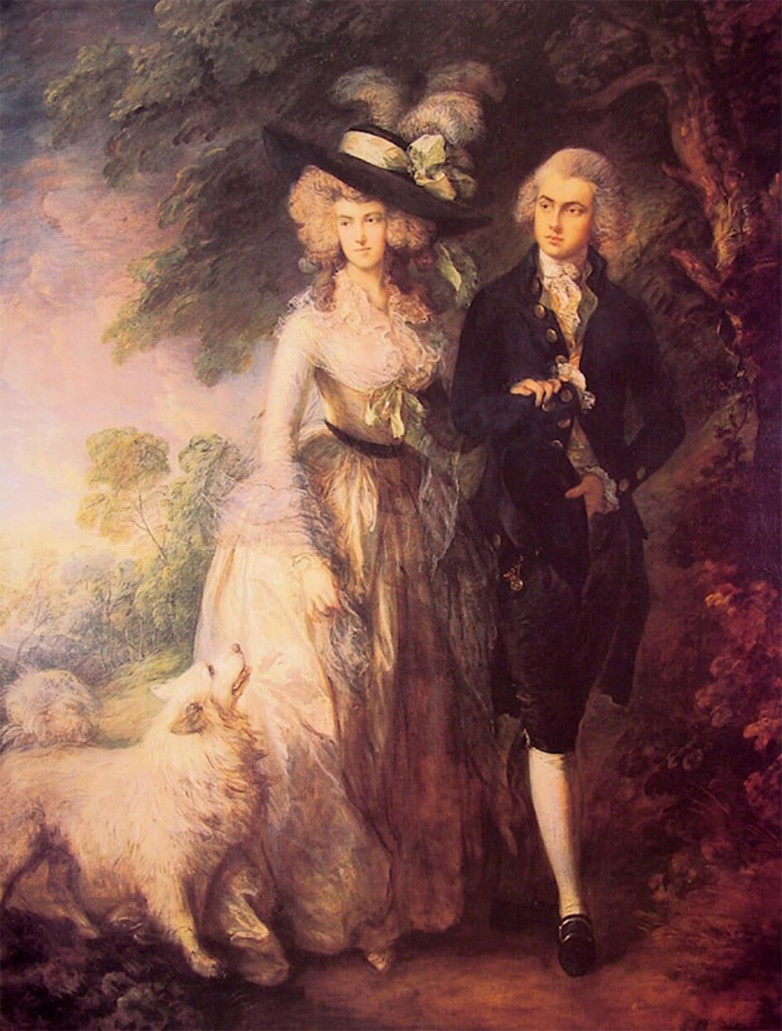 RZHRHJES Abstract Painting Poster Art Print Canvas Print Poster Mr and Mrs William Hallett by Thomas Gainsborough Landscape Canvas Painting for Home Decor 60x90cm
