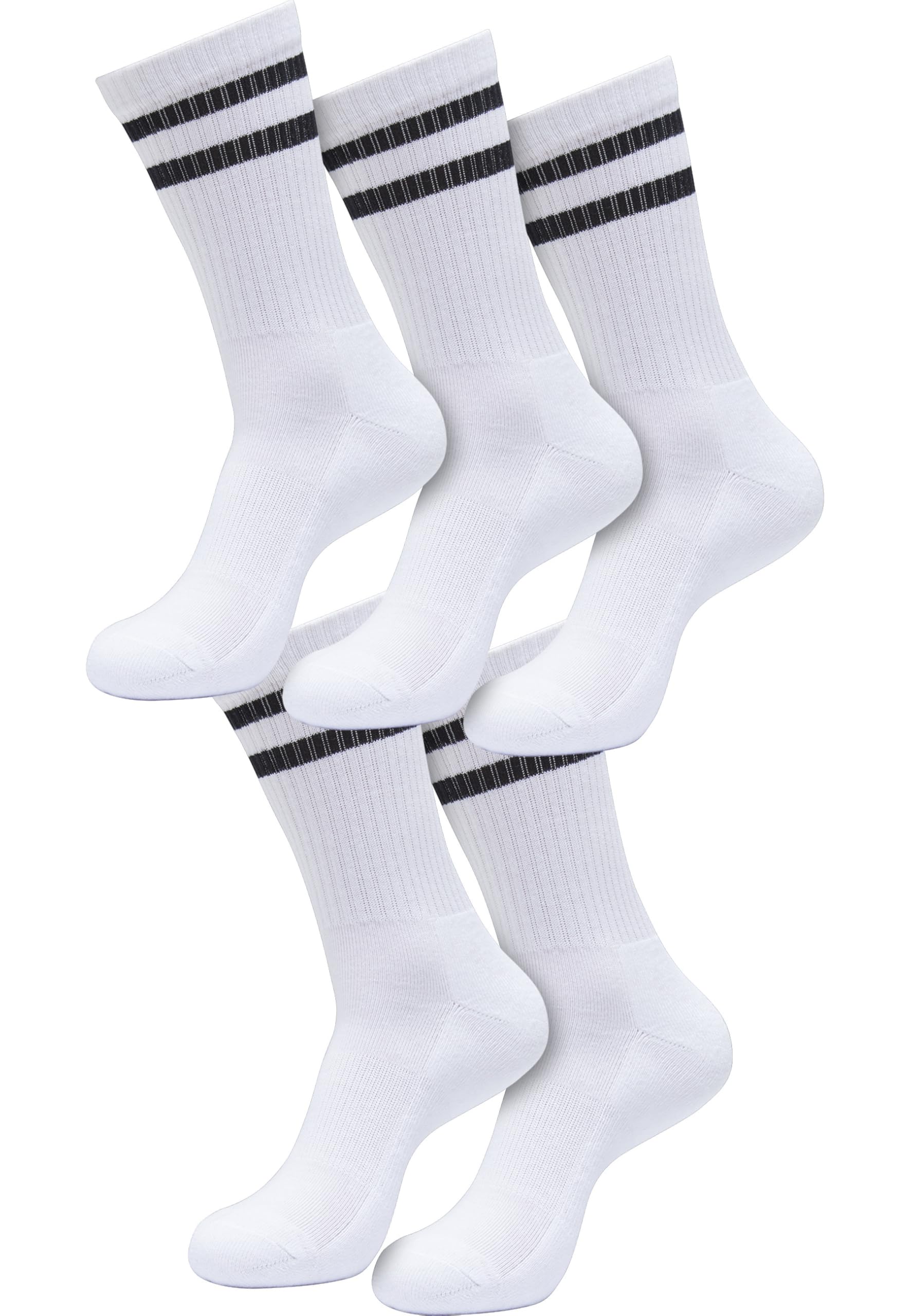 Urban Classics Tb6801-double Stripe Socks 5-Pack, White/Black, 35-38