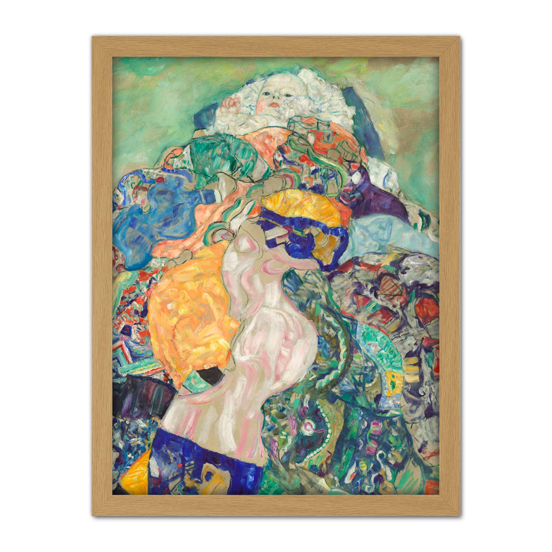 Wee Blue Coo Klimt Baby 1917 Artwork Framed Wall Art Print 18X24 Inch