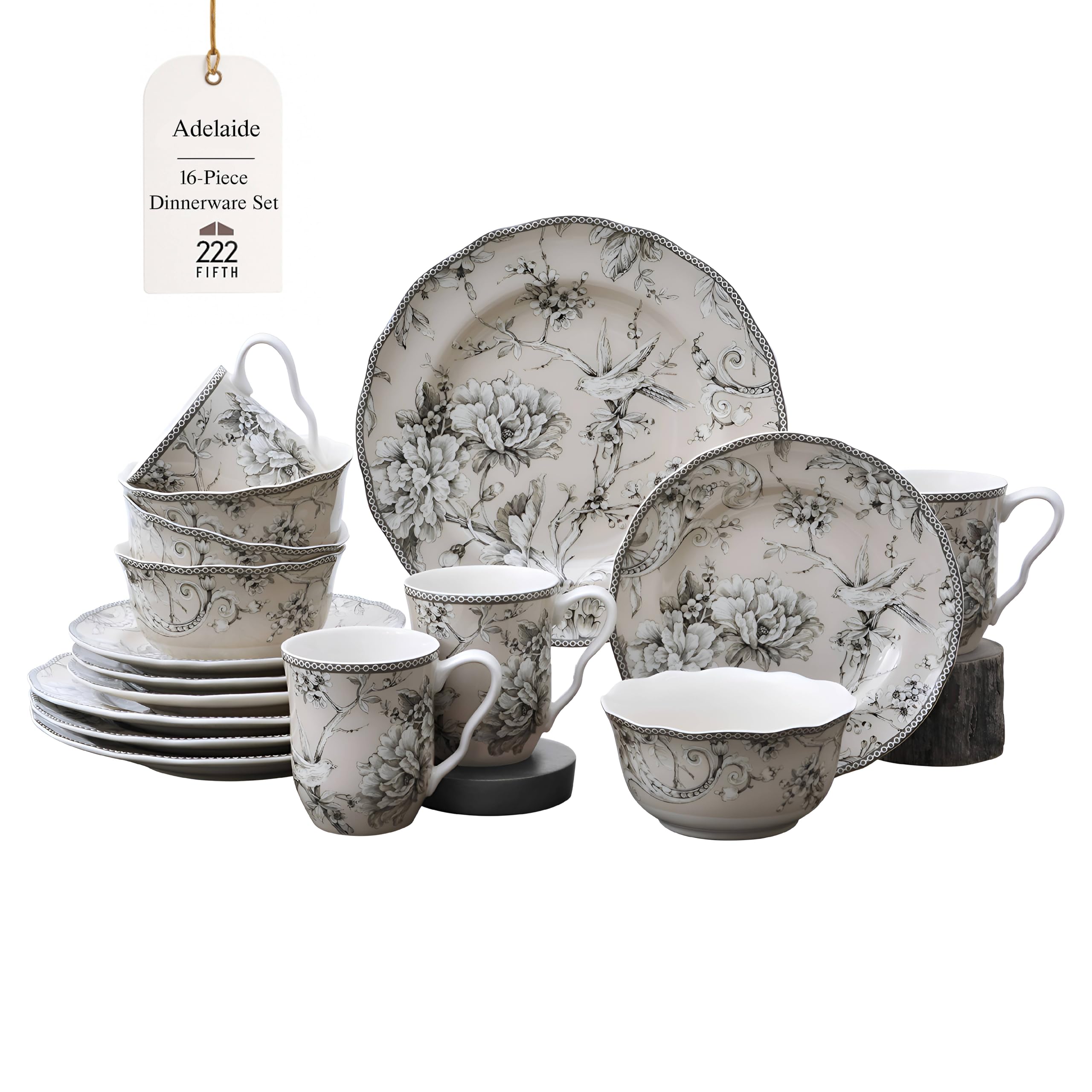 Amazon.com | 222 Fifth Adelaide 16-Piece Traditional Antique White