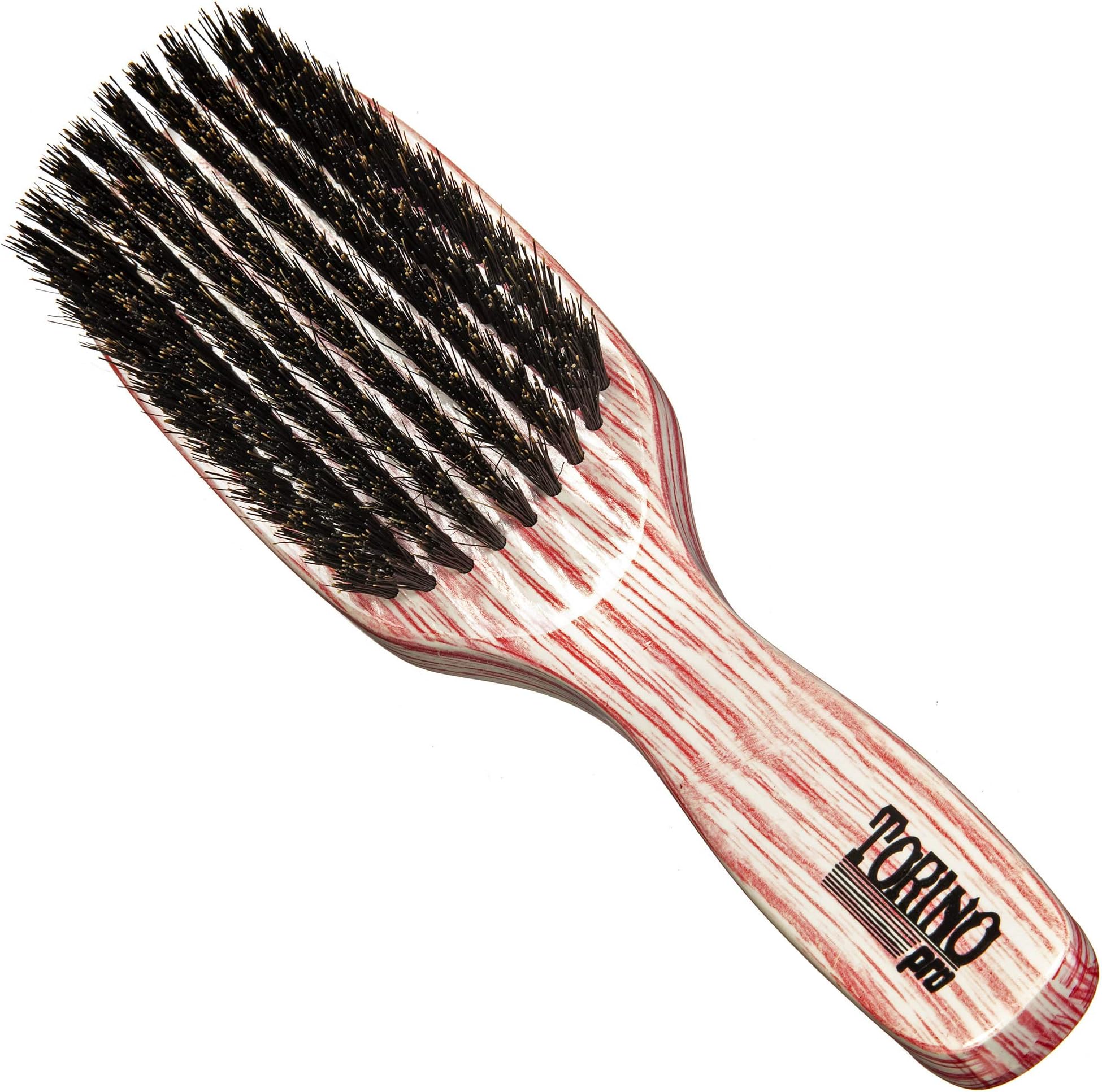 Torino Pro Medium Brush #2010-9 row Medium Bristles hair brush for men -100% medium boar bristles - Great for wolfing and Connections for 360 Waves - Great for vertical brushing