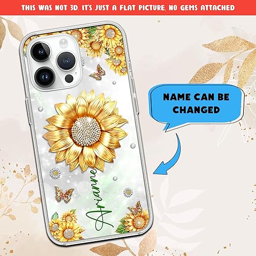 Miniatura 2 de Funda de teléfono personalizada con diseño de girasol, compatible con iPhone 15, 14, 13, 12, 11, X, XS, XR, 8, 7, 6, 6s, Mini Plus Pro Max, regalo