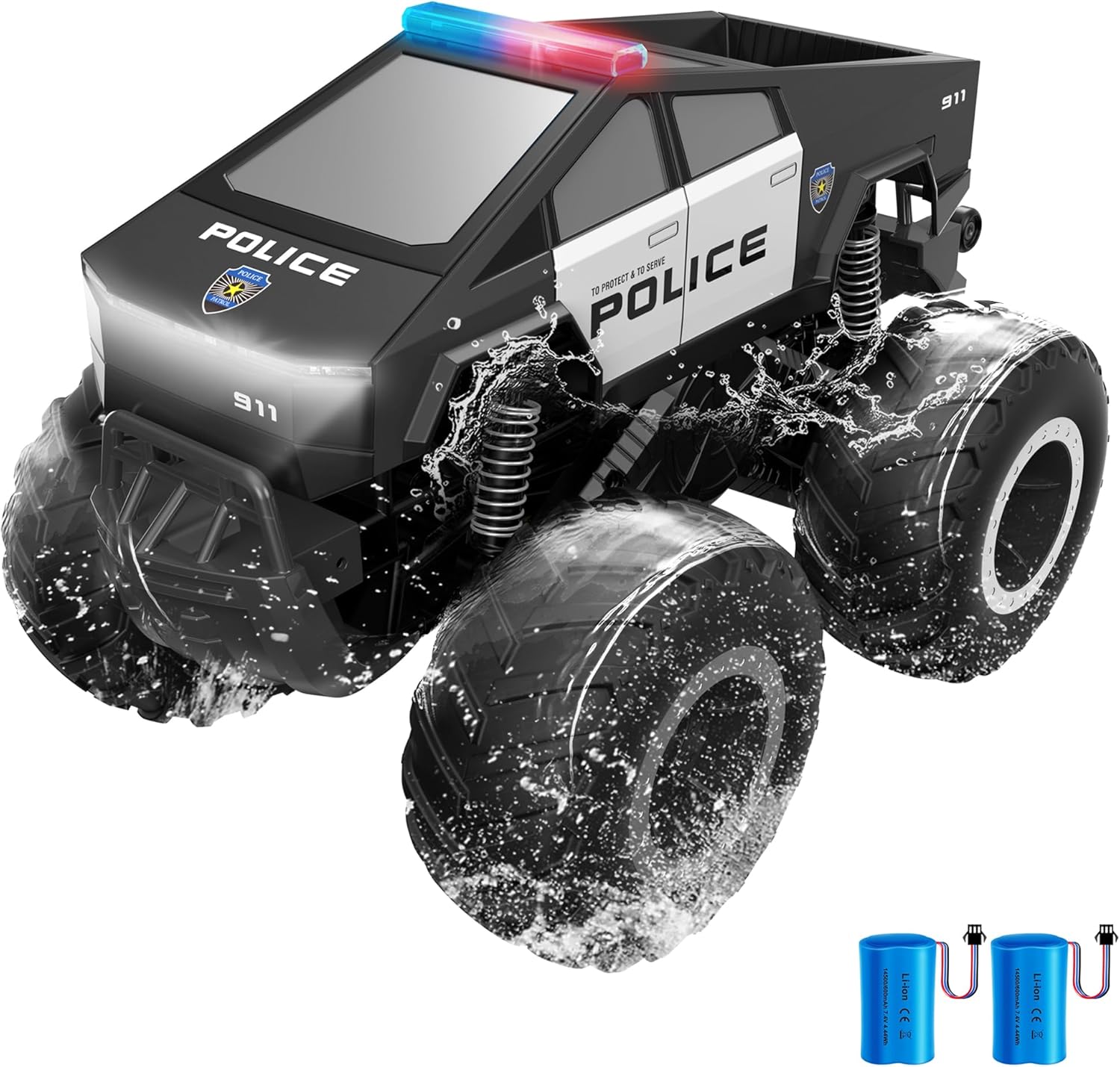 GoBang 1:16 Amphibious Remote Control Car Cyber Police Toy Monster Truck Toys Waterproof Rc Cars 4WD All Terrain Off-Road Trucks for 6 7 8 9 10 11 12 Year Old Boys Girls Gifts Presents GoBang 1:16 Amphibious Remote Control Car Cyber Police Toy Monster Truck Toys Waterproof Rc Cars 4WD All Terrain Off-Road Trucks for 6 7 8 9 10 11 12 Year Old Boys Girls Gifts Presents