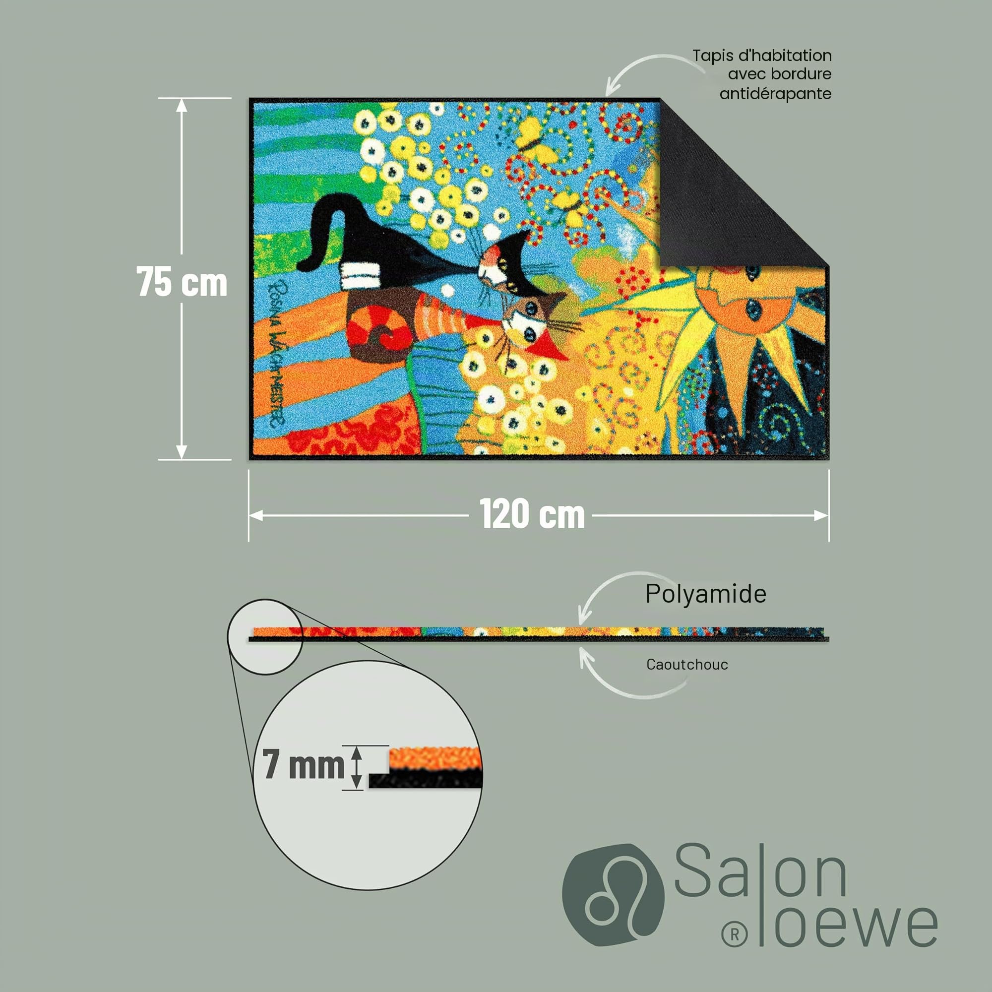Salonloewe Rosina Wachtmeister Paillasson La Dolce Vita 75 x 120 cm SLD0601–075 x 120