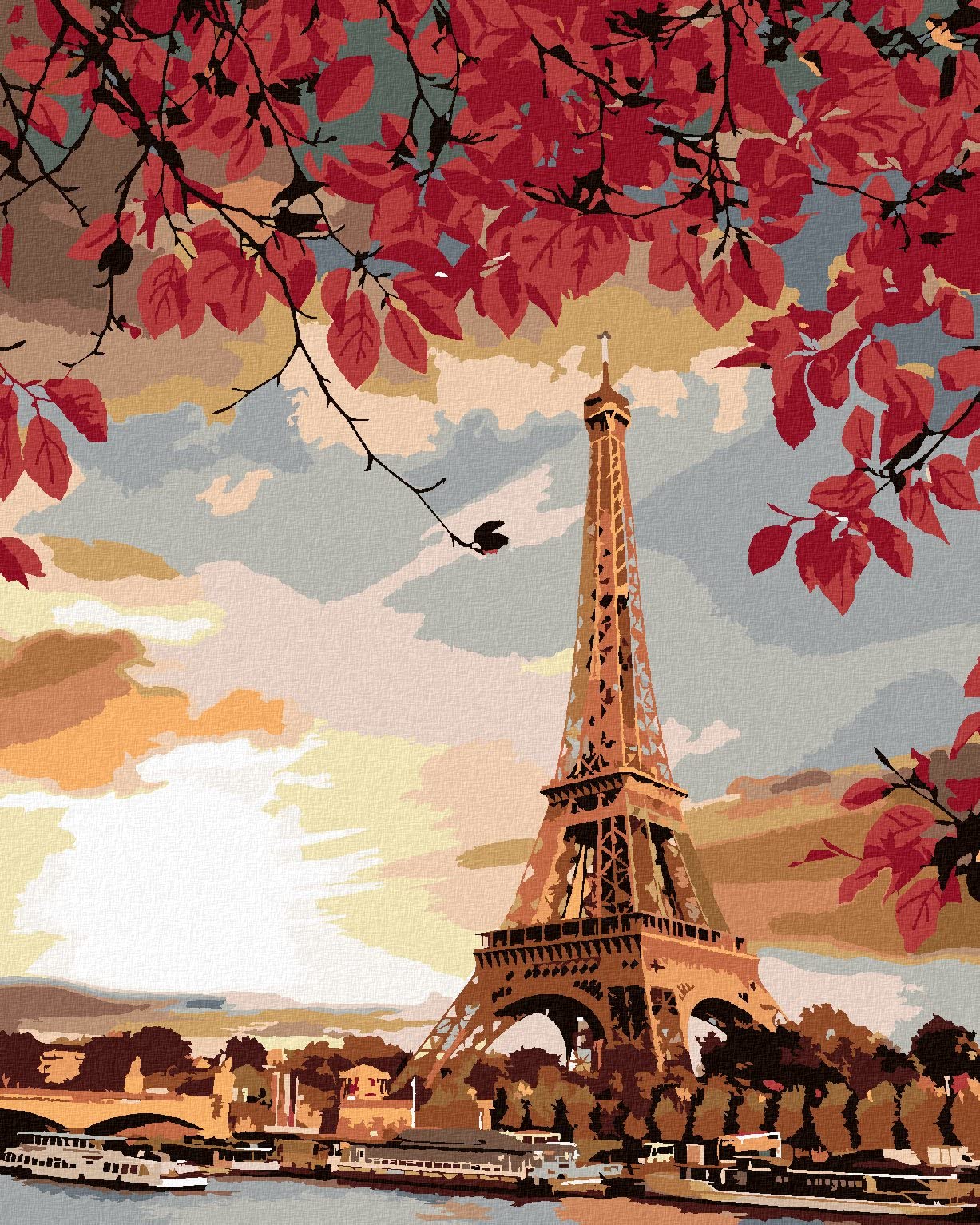 Malowanie według numerów - Paris I HERBST 80x100 cm bez blejtramy