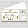 Greetings Card - Hawkstone Brewery Tour Gold Star Personalised Gift Voucher Surprise Ticket | Custom Greetings Card | Surprise Reveal Voucher Spoof Ticket