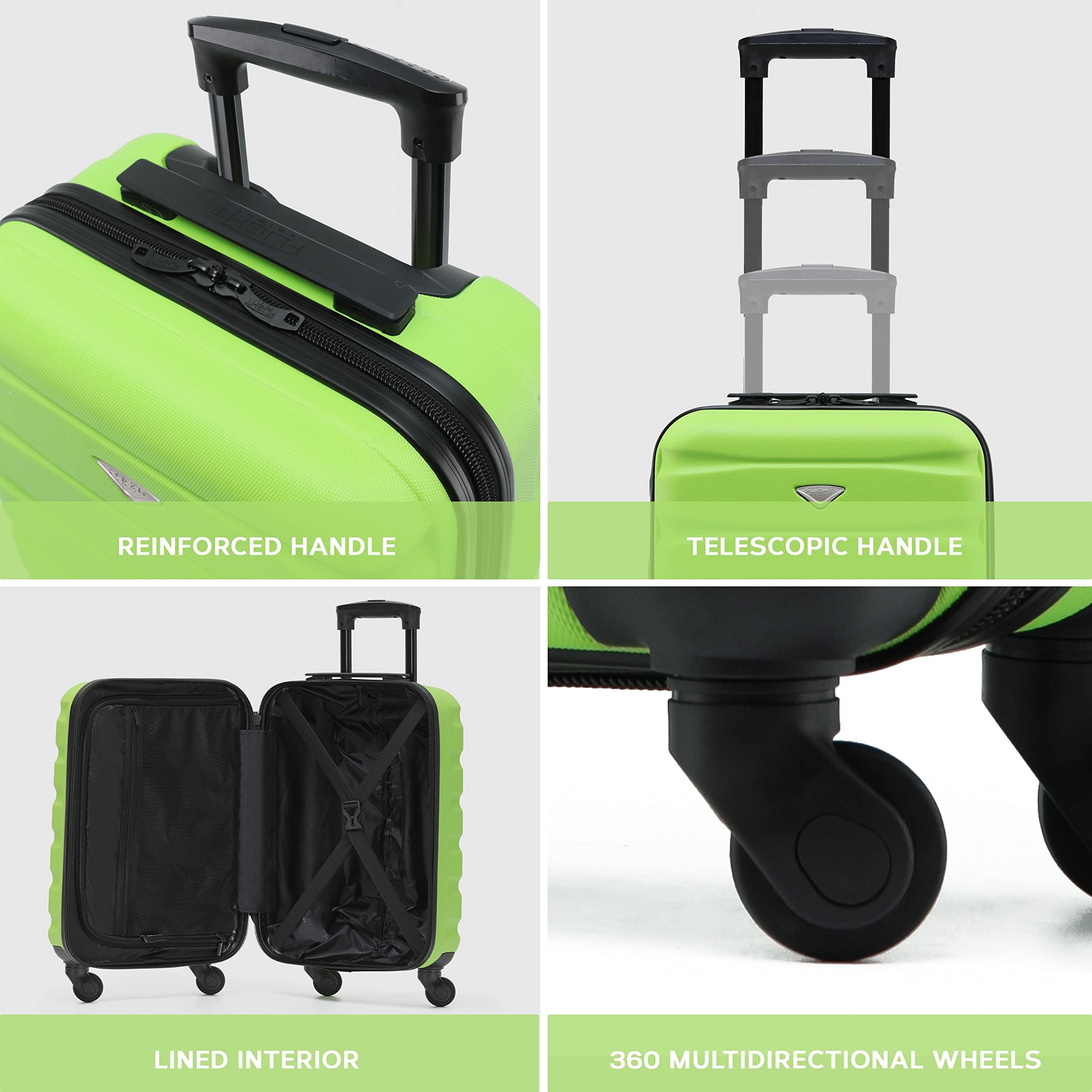 Flight Knight Cabin Suitcase 55x40x20 Ryanair Priority, EasyJet, Jet2 Lightweight Small Durable 4-Wheel Cabin Case, Carry-On for Over 60 Airlines, Hard Shell, 10kg Hand Luggage Bag (55 x 40 x 20 cm)