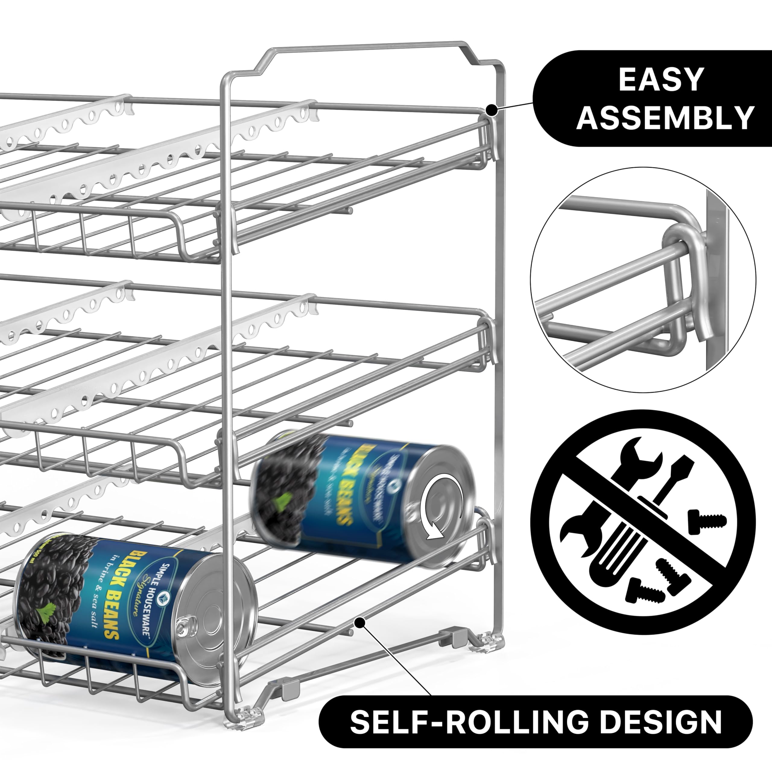 Snapklik.com : Simple Houseware Stackable Can Rack
