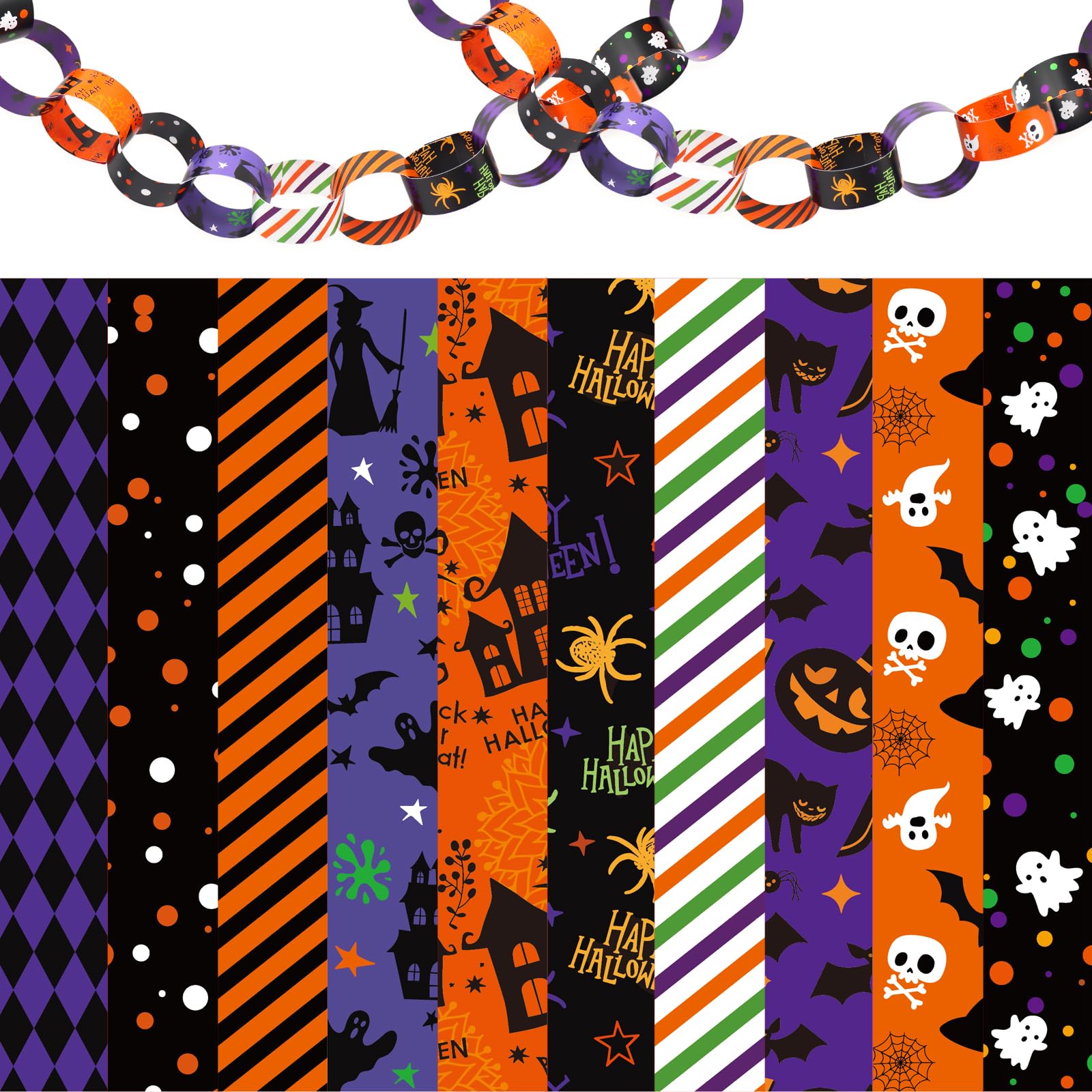 TNLQWZ 300 Halloween Crafts for Kids,Paper Chains for Halloween Activities