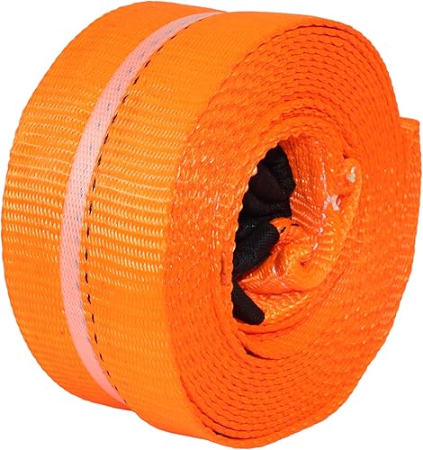 Miniatura 2 de HFS (R) Protector de árboles, correa de cabrestante, correa de remolque, capacidad de 30,000 libras (naranja, 3 x 30 pies)