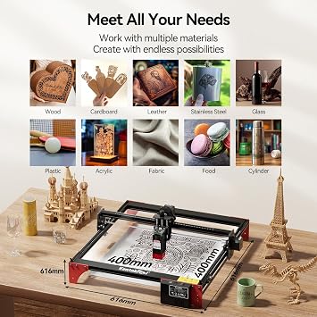 Laser Engraver, LE400PRO 50W Laser Engraving Machine for Beginners, 5.5W 400x400mm Large Working Area High Precision Laser Engraver and Cutter Machine for Wood Acrylic Leather (Class 1 Output 5500mW)
