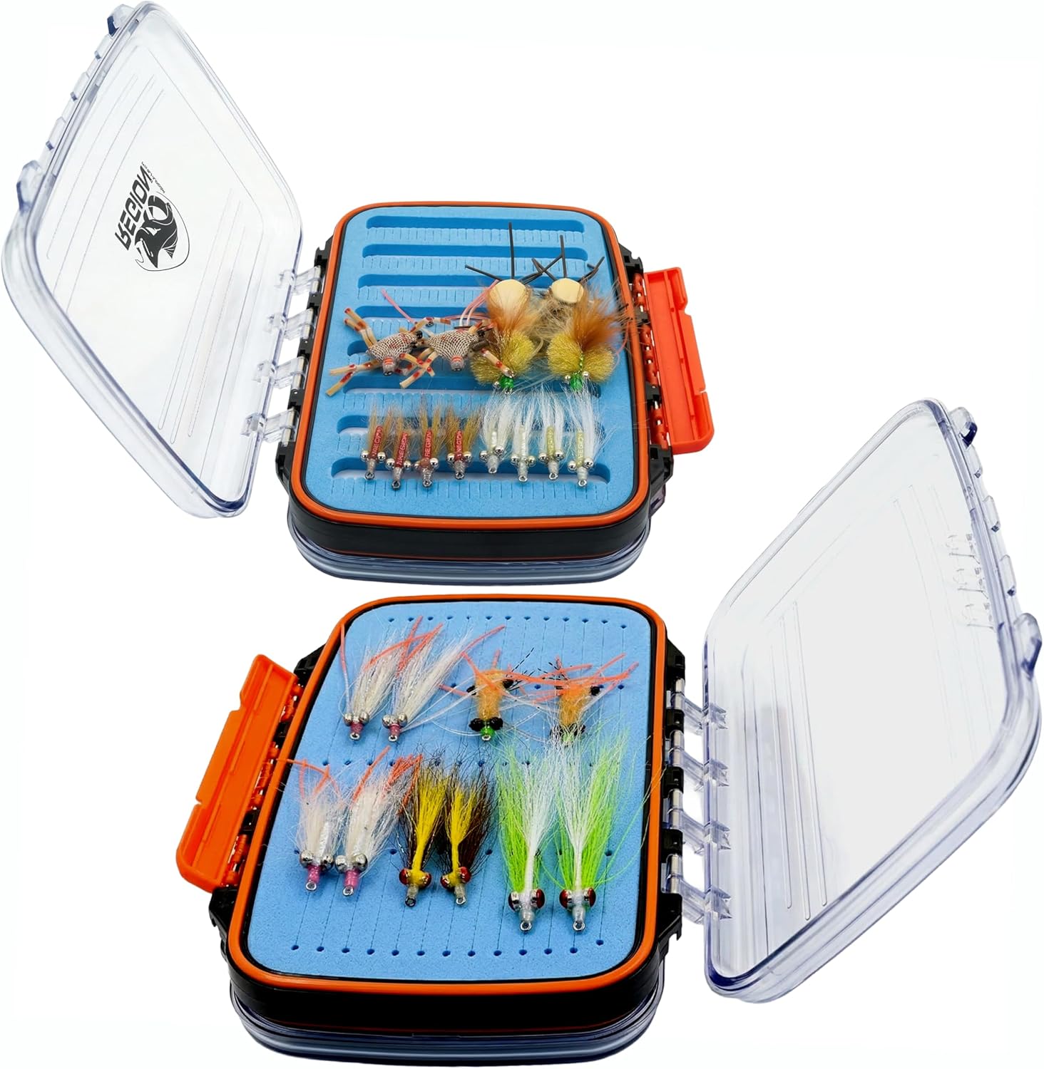 Bahamas Saltwater Fly Assortment 24pc Essential Bonefish & Permit Selection Hand-Tied Flats Patterns with Waterproof 2 Sided Fly Box