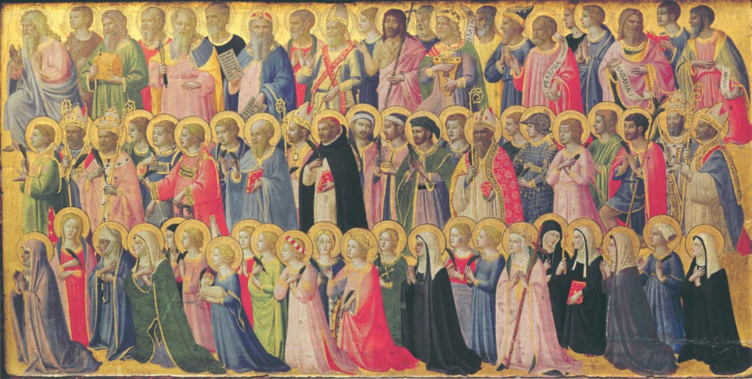 RZHRHJES Famous Painting Poster Art Canvas Print Retro Picture the Forerunners of Christ with Saints and Martyrs by Fra Angelico Poster Wall Art for Office Decor 60x90cm