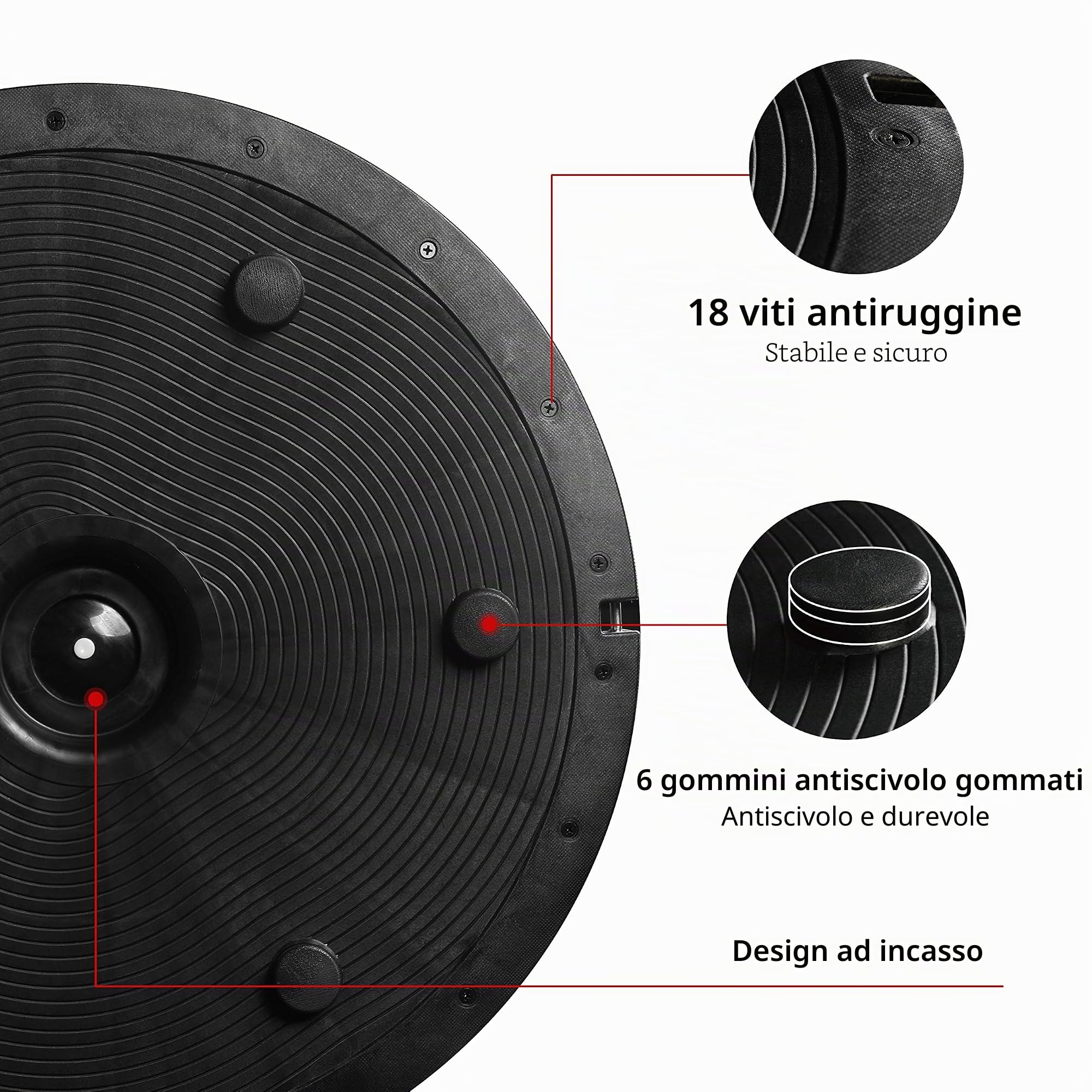 PROIRON Balance Trainer Ball Ø 60cm, Semisfera Equilibrio Fitness Mezza Palla con Cinghie Laterali e Pompa per Fitness Allenamento Bilanciamento del Corpo Fino a 300 kg
