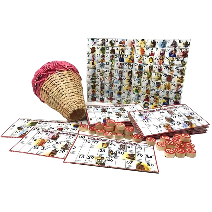 Immagine del prodotto Tombola napoletana Classica 24 cartelle smorfia sul cartellone Natale Capodanno Fair