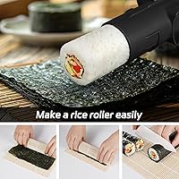 Vista 6 de Kit de fabricación de sushi, rodillo de sushi mejorado de 11.8 pulgadas, kit de sushi para hacer sushi, sushi bazooka fácil de hacer, color negro
