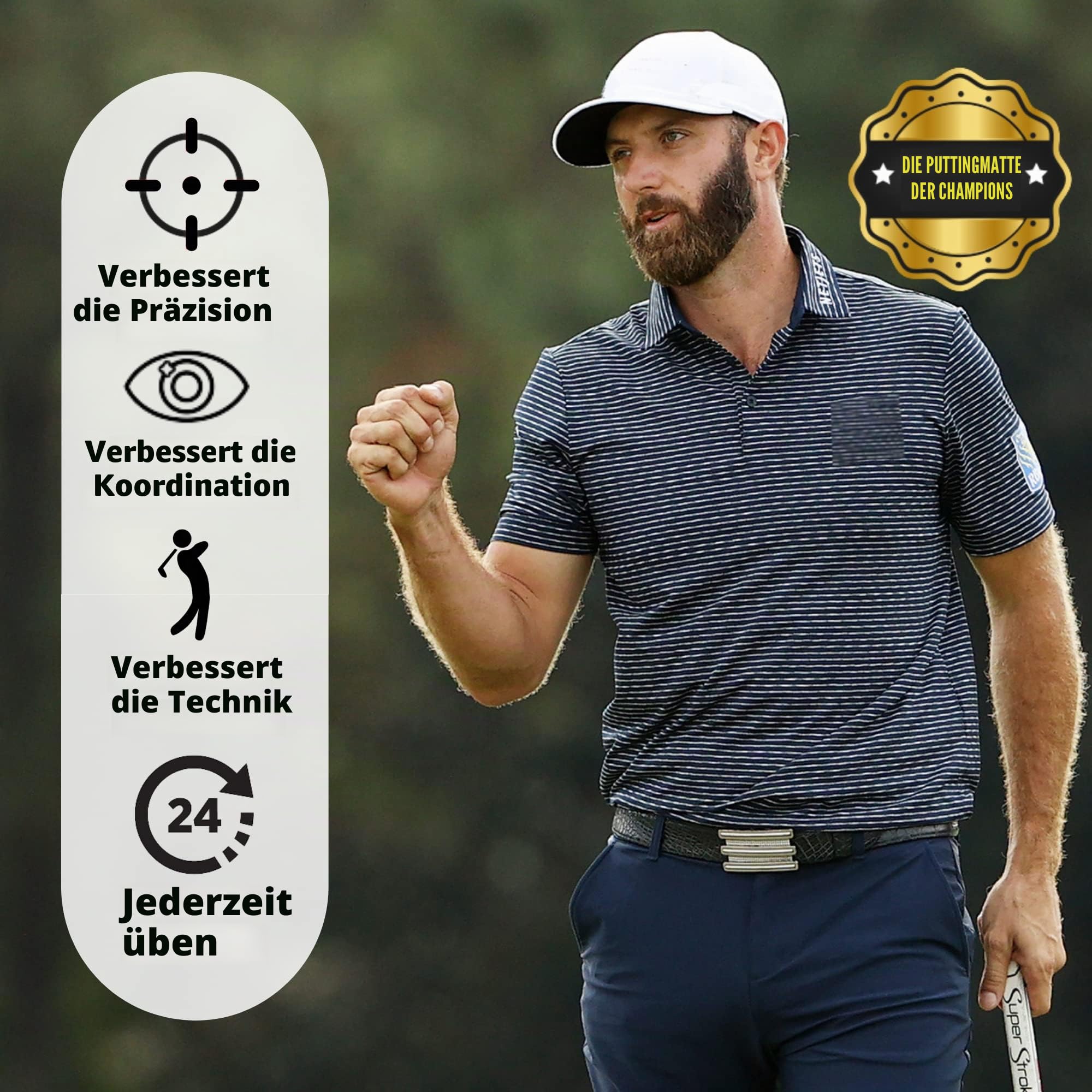 PERFECT PRACTICE Perfect Putting Mat – Offizielle Putting-Matte von Dustin Johnson