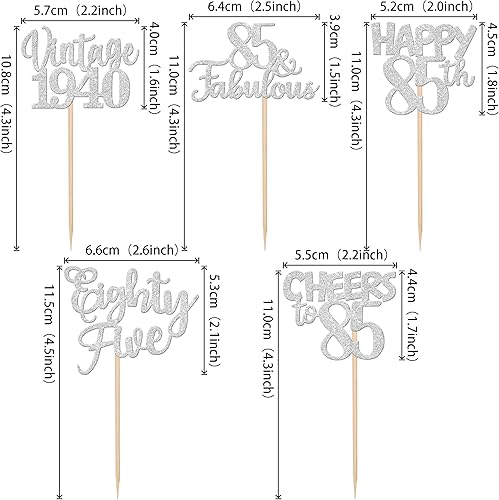 Miniatura 10 de 30 piezas vintage de 1925 adornos para cupcakes con purpurina de cien centenares fabulosos de feliz cumpleaños número 100 impresionantes desde 1925,