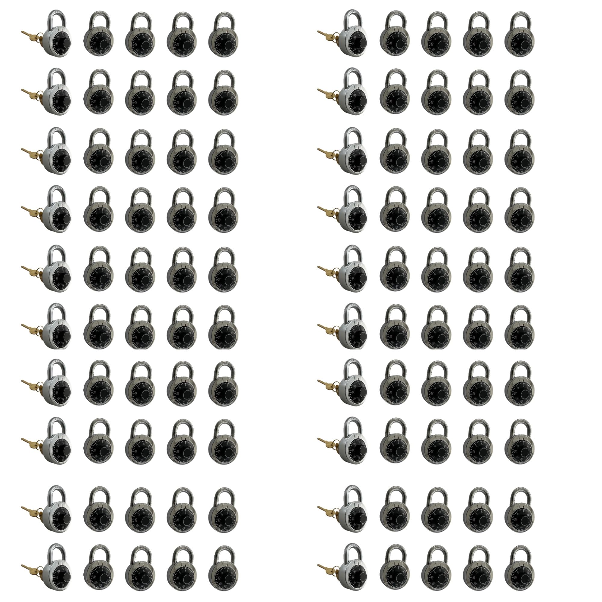 DuoTyga Combination Padlock with Key, 100 Pack 40 Keyed Alike Matching Key, Combination Locker Lock for Toolbox, School and Gym Locker, Employee and