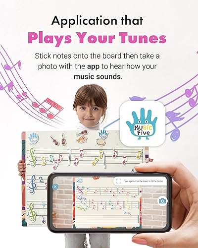 Miniatura 4 de Music Five Juego de tableros - Aprende a leer música, notación musical para principiantes para niños, actividades de tarjetas de notas musicales,