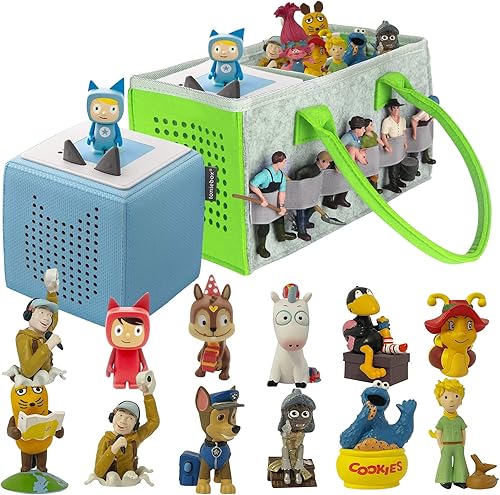 Miniatura 7 de Toniebox - Organizador de funda protectora con figuras para almacenamiento, mucho espacio para Toniebox Starter Set (verde)