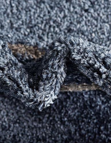 Miniatura 6 de Unique Loom Autumn Collection - Alfombra rectangular de 5 pies 3 pulgadas x 8 pies, color azul marino y gris