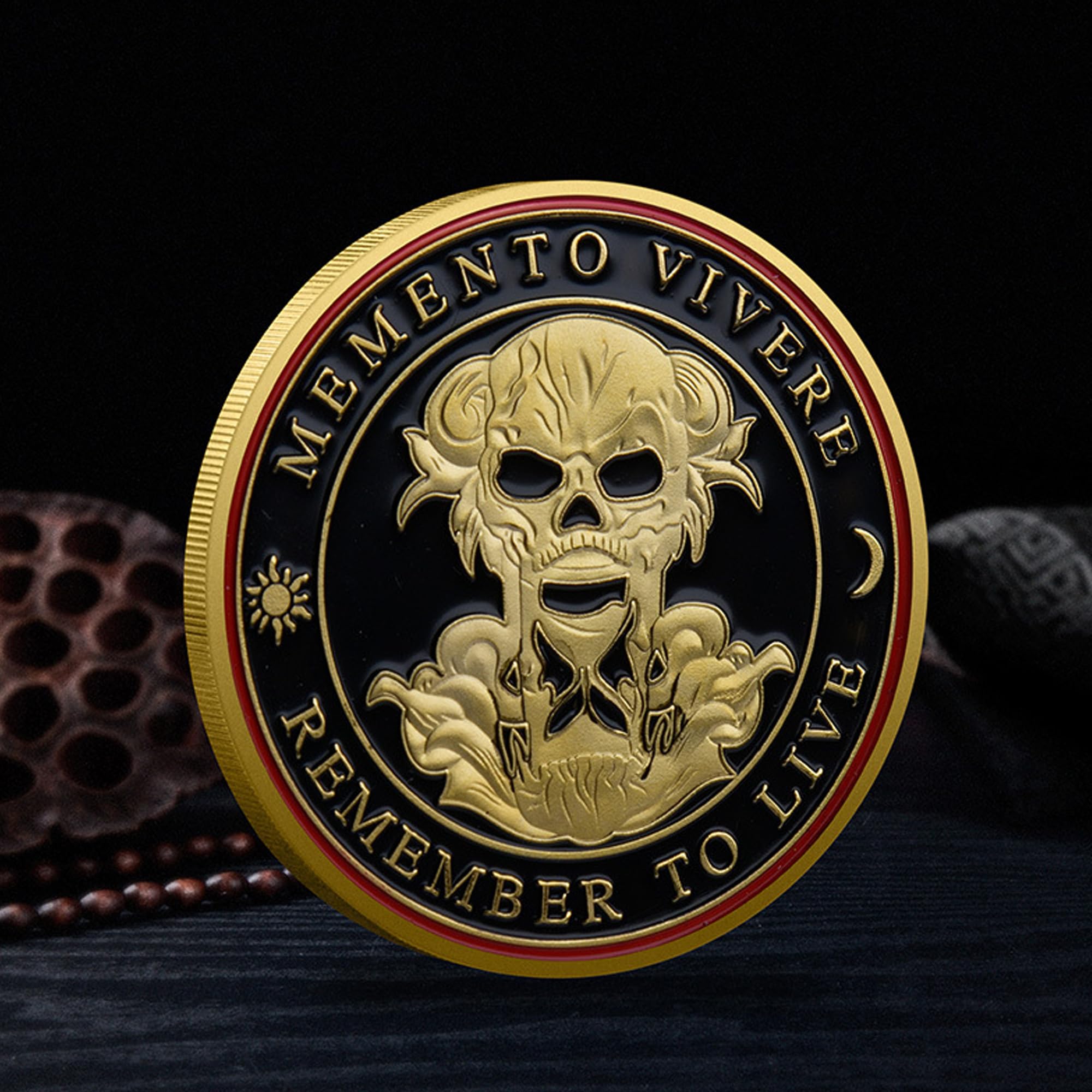 Momento Mori Memento Mori & Memento Vivere Challenge Coin - Stoic EDC  Philosophical Coin Memento Mori Vivere Stoic Philosophical EDC Coin