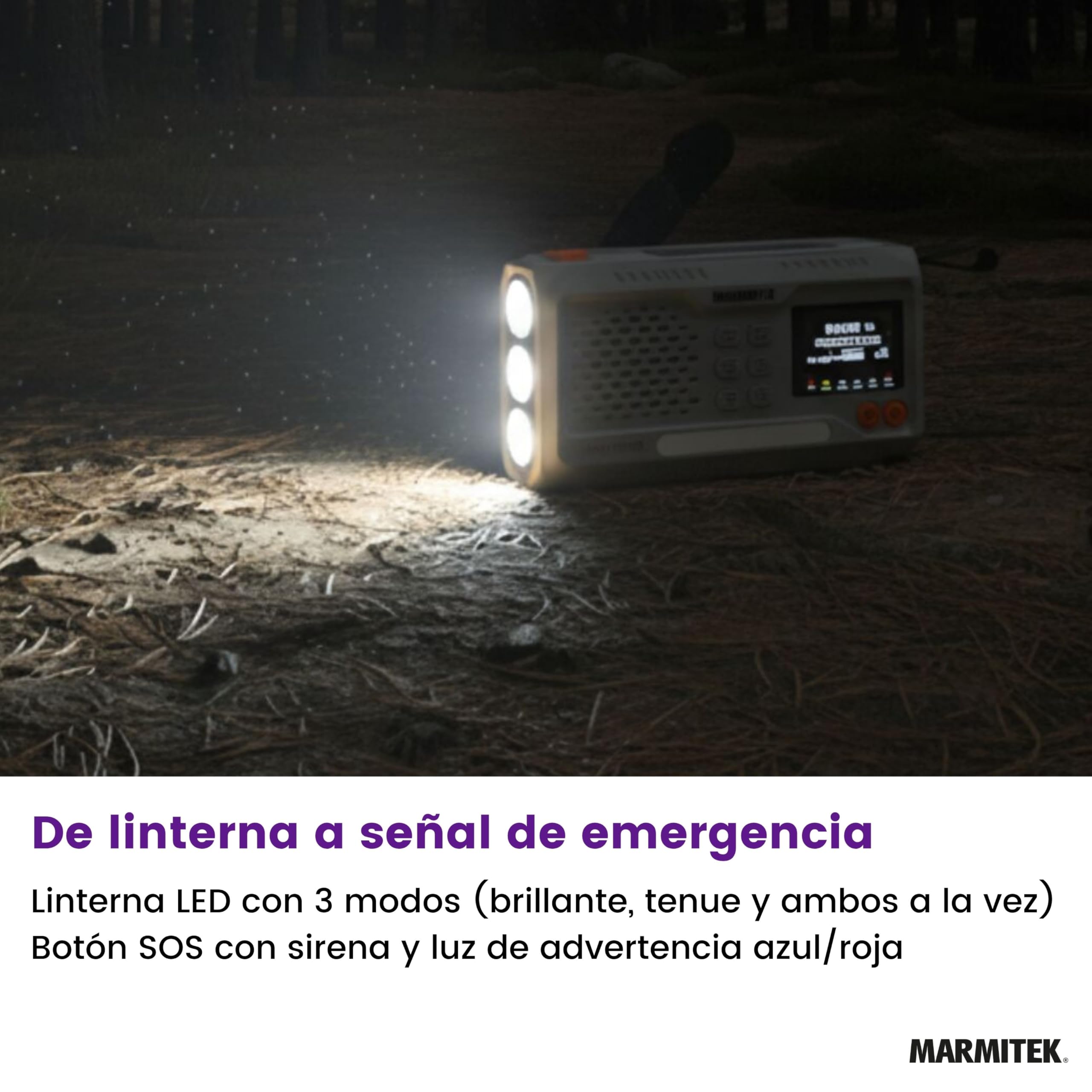 Marmitek RESQ 100 - Radio de Emergencia Dab+/FM Solar con manivela y SOS