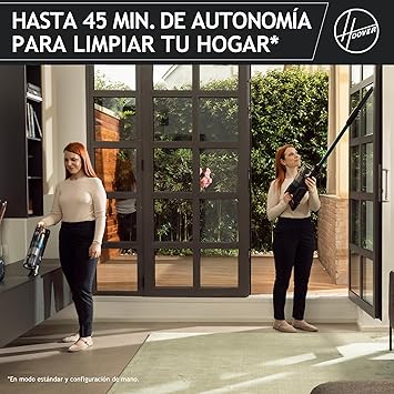 Hoover HF1 Plus Aspiradora sin Cable con Modo Turbo, Boquilla Multifuncional y Cepillo Antienredos, 45 min de Autonomía, Park&Go, Luces LED, Herramienta para Mascotas HF1P10P1