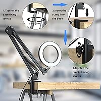 Vista 5 de Sourcingbay Lámpara de escritorio con aumento LED con abrazadera para lectura, computadora, dibujo, reparaciones, brazo giratorio ajustable de 29