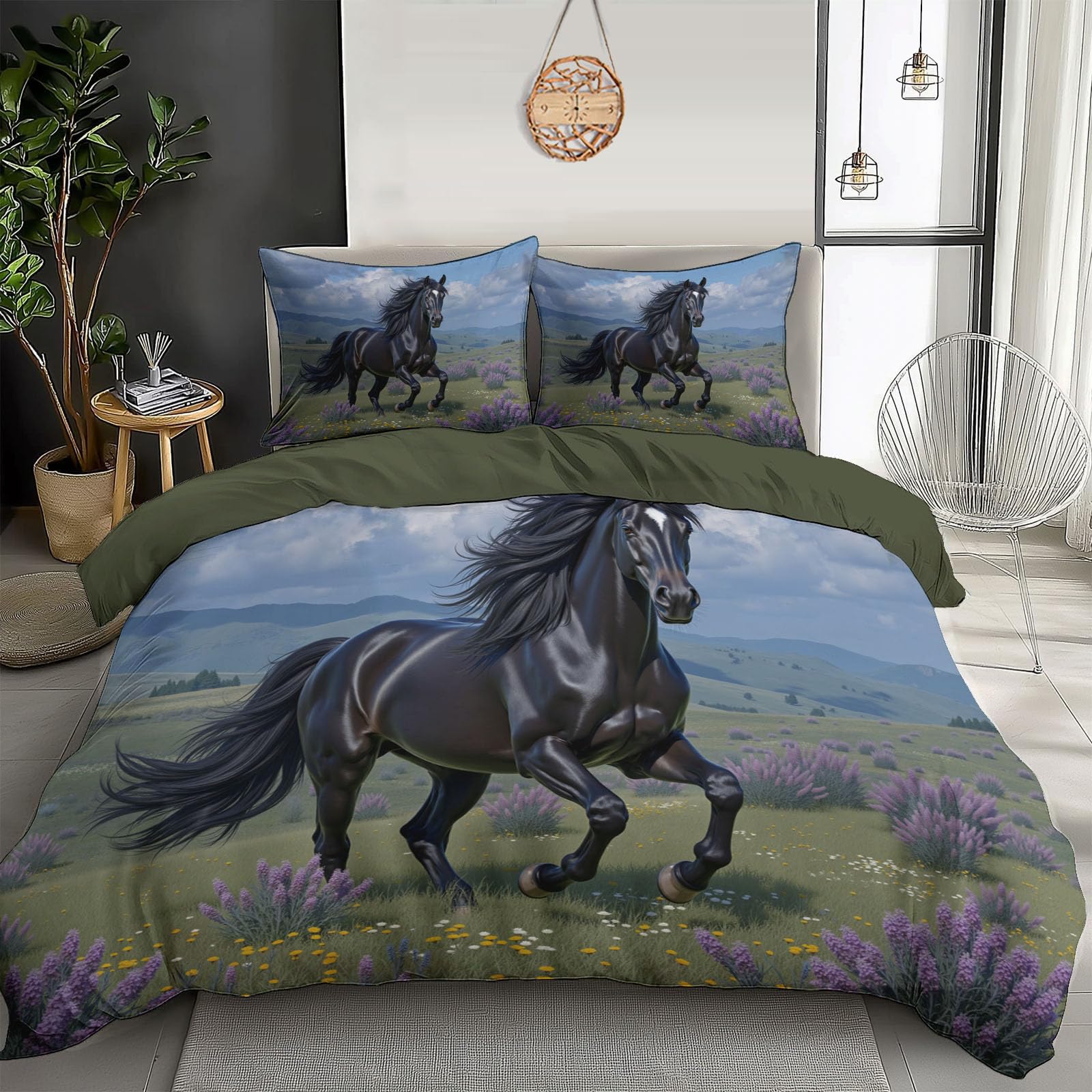 Housse de couette 200x200 cm animaux sauvages pour décorer la chambre enfant