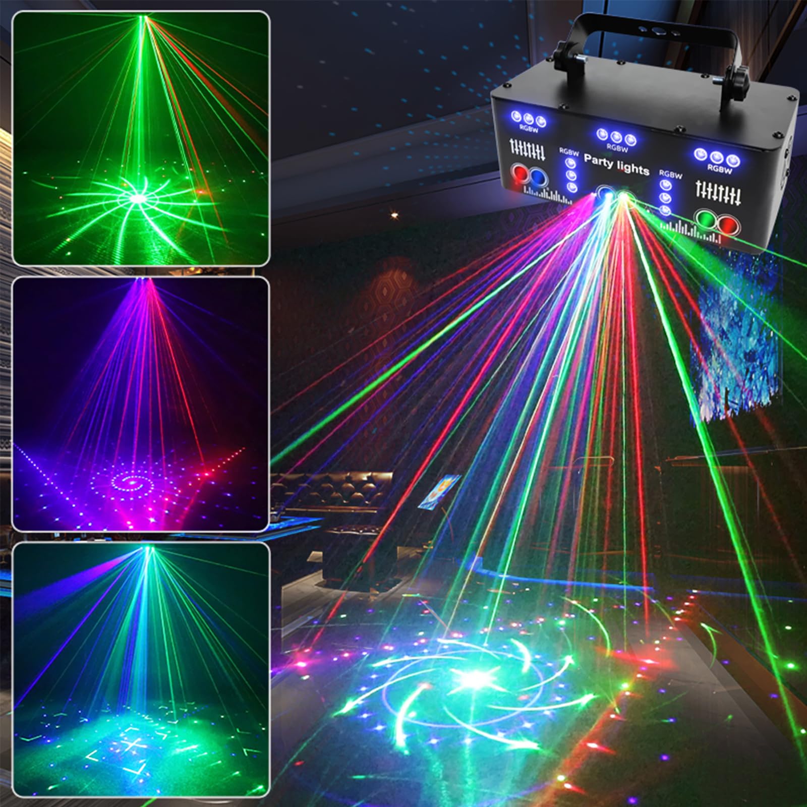 Oświetlenie dyskotekowe, 10 W, światło dyskotekowe, 21 oczu LED RGB, projektor DJ, dyskoteka, oświetlenie sceniczne, efekty świetlne na scenę, salę balową, do baru, na imprezę urodzinową