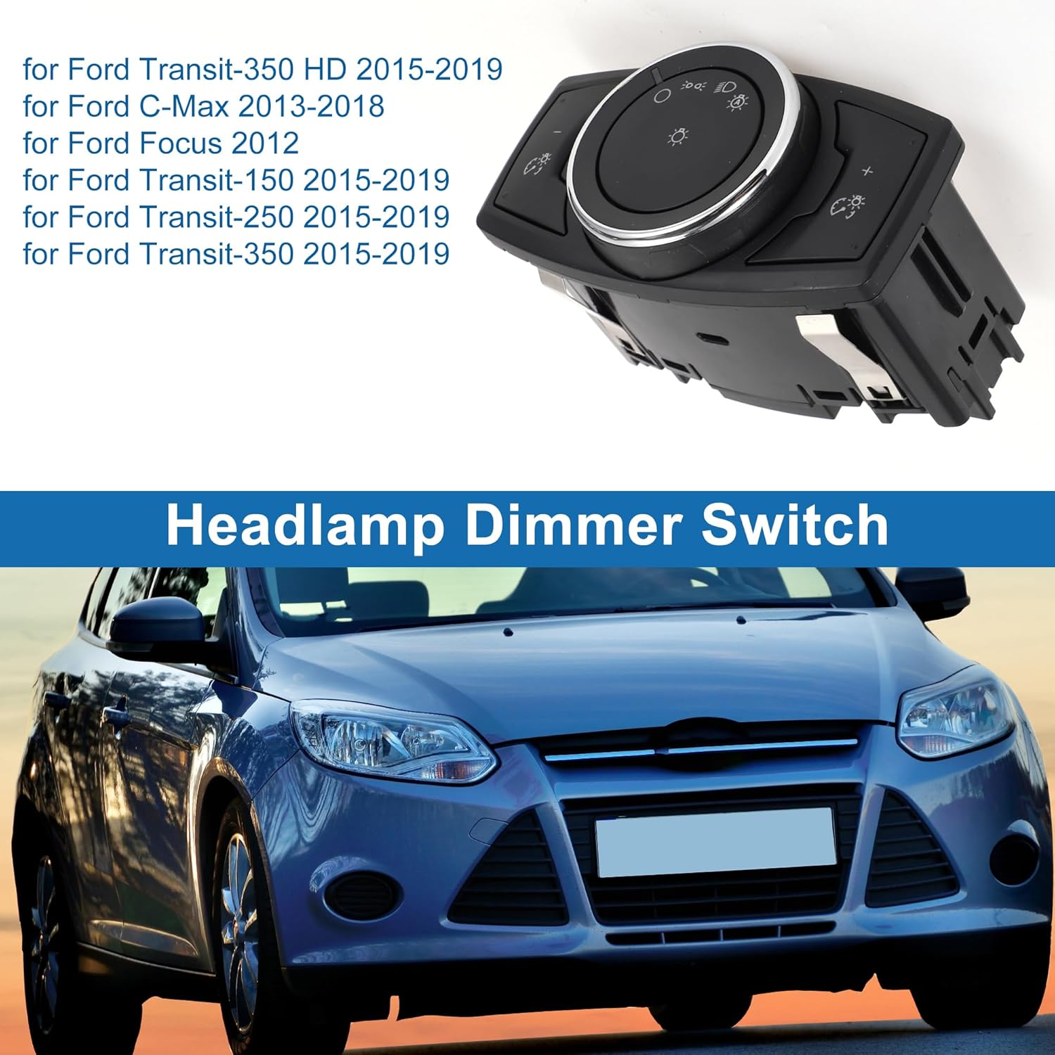 No.CV6Z11654K/HLS1569/HL7594/HLSB10200/S10436/SW10800/SW6864/1S13818 Headlight Switch for Ford C-Max 2013-2018 Headlamp Dimmer Switch Black
