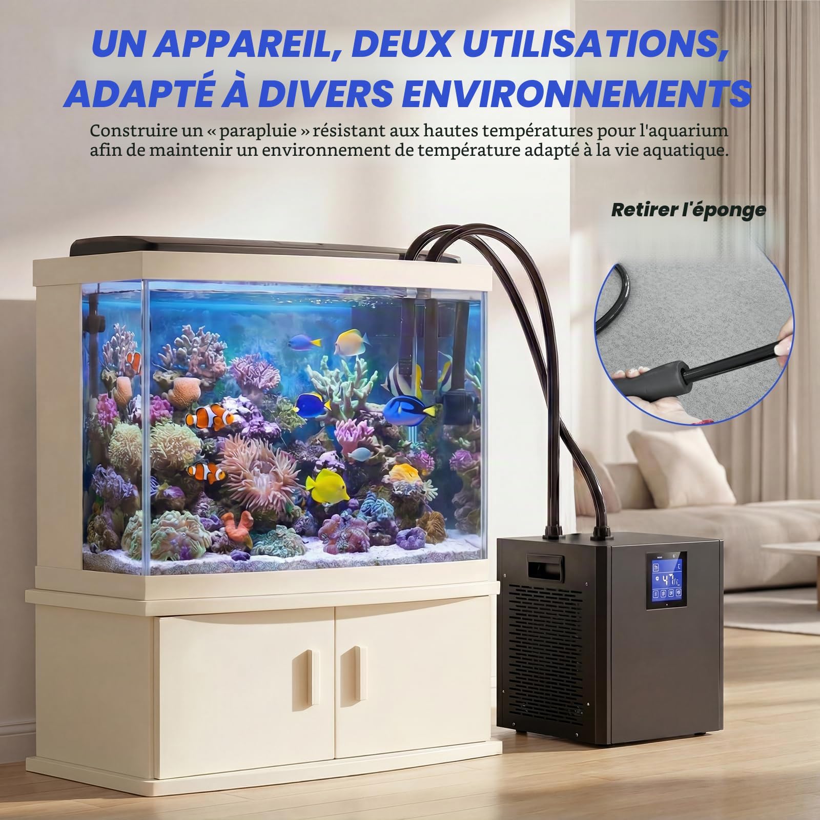 Refroidisseur de bain de glace, Refroidisseur à Plongeon à Froid à 1/3 Chevaux, 300L refroidisseur d'eau pour bain de glace 39-122°F convient à la relaxation à domicile et à la physiothérapie