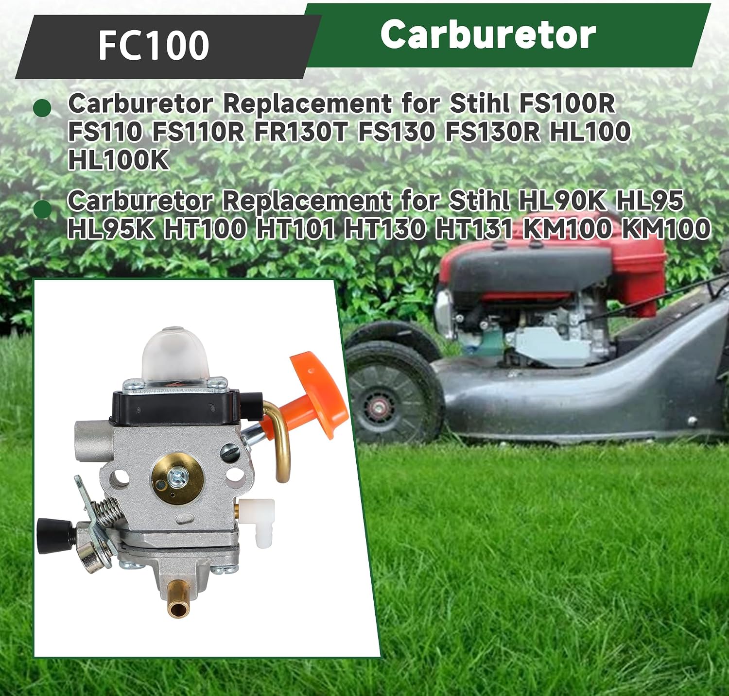 ALL-CARB Carburetor Replacement for Stihl FC100 FC110 FC90 FC95 FS90R FS100 FS87R FS90K with Air Filter