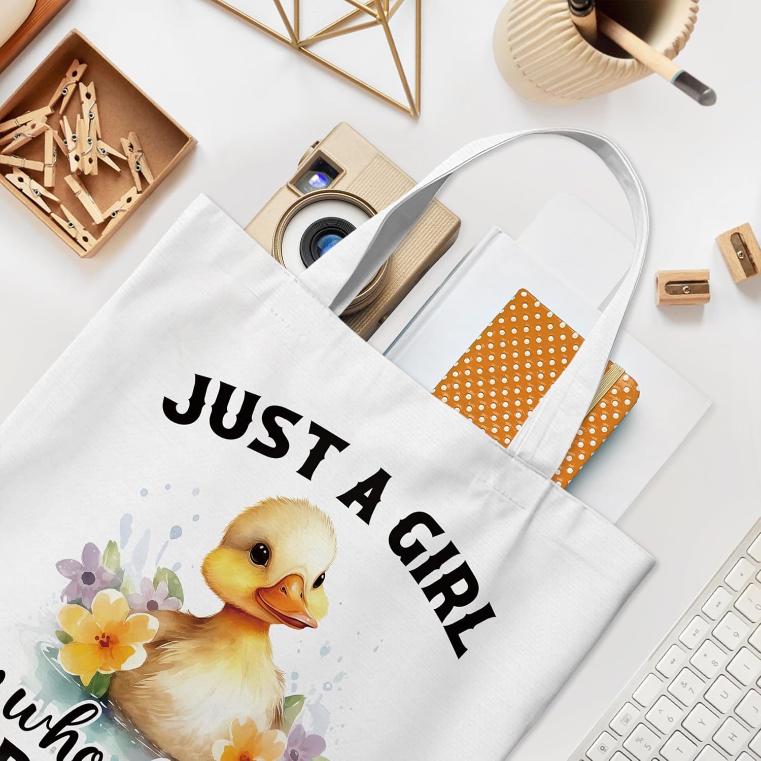 Animal Aesthetic Tote Bags Gifts for Women Who Love Animals, Funny Cute Reusable Canvas Tote Bag for Shopping Camping - Image 3