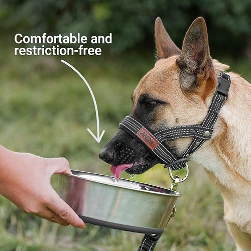 Miniatura 34 de ANDA Gentle Leader - Collar para cabeza de perro ultraligero sin tirones, correa de bozal ajustable transpirable que evita tirones y zancadas, Negro