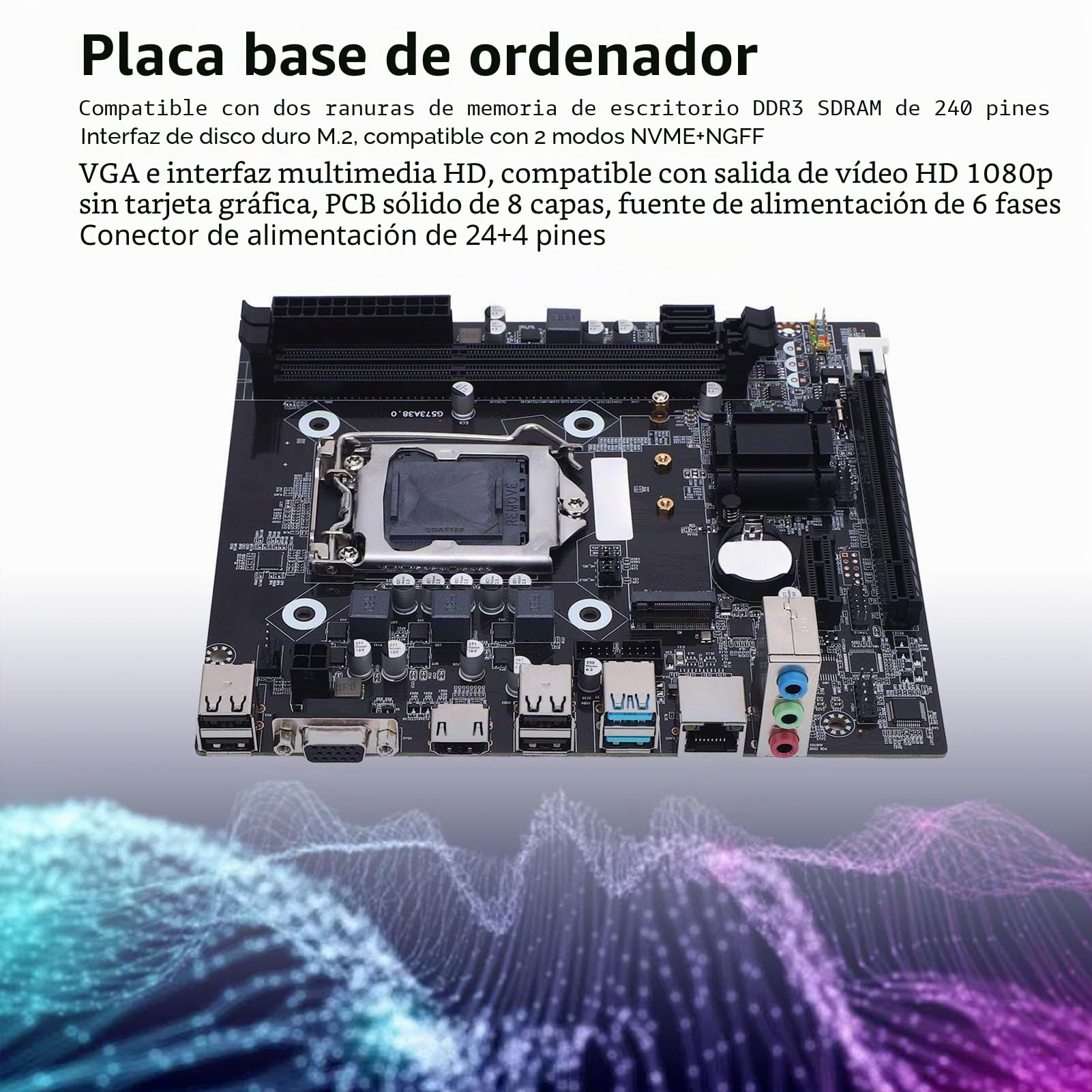 Tonysa H81 LGA 1150 Placa Base con Ranura M.2, Micro ATX para 4th Gen I3 I5 I7 y E3 V3 CPU, Soporte DDR3 1600MHz, USB 3.0 SATA 3