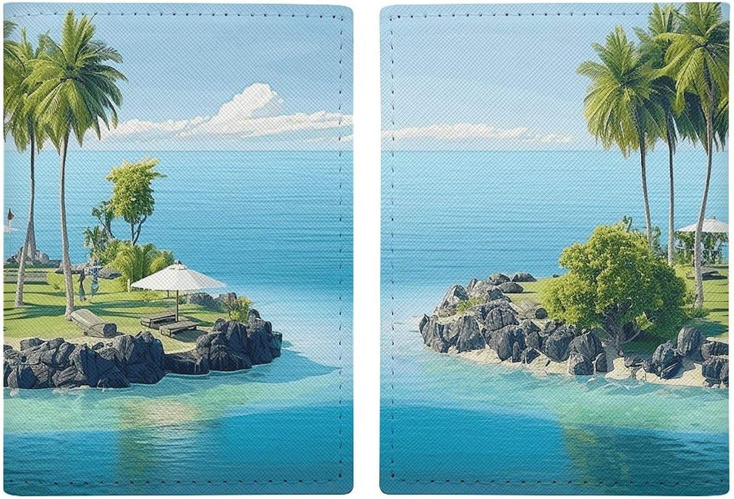 Ocean Island Passport Holder Portable Passports Cover with Card Slot Passports Protector Passport Wallet
