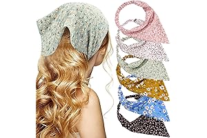 Cottage Core Accessories: 6Pcs Floral Chiffon Headbands