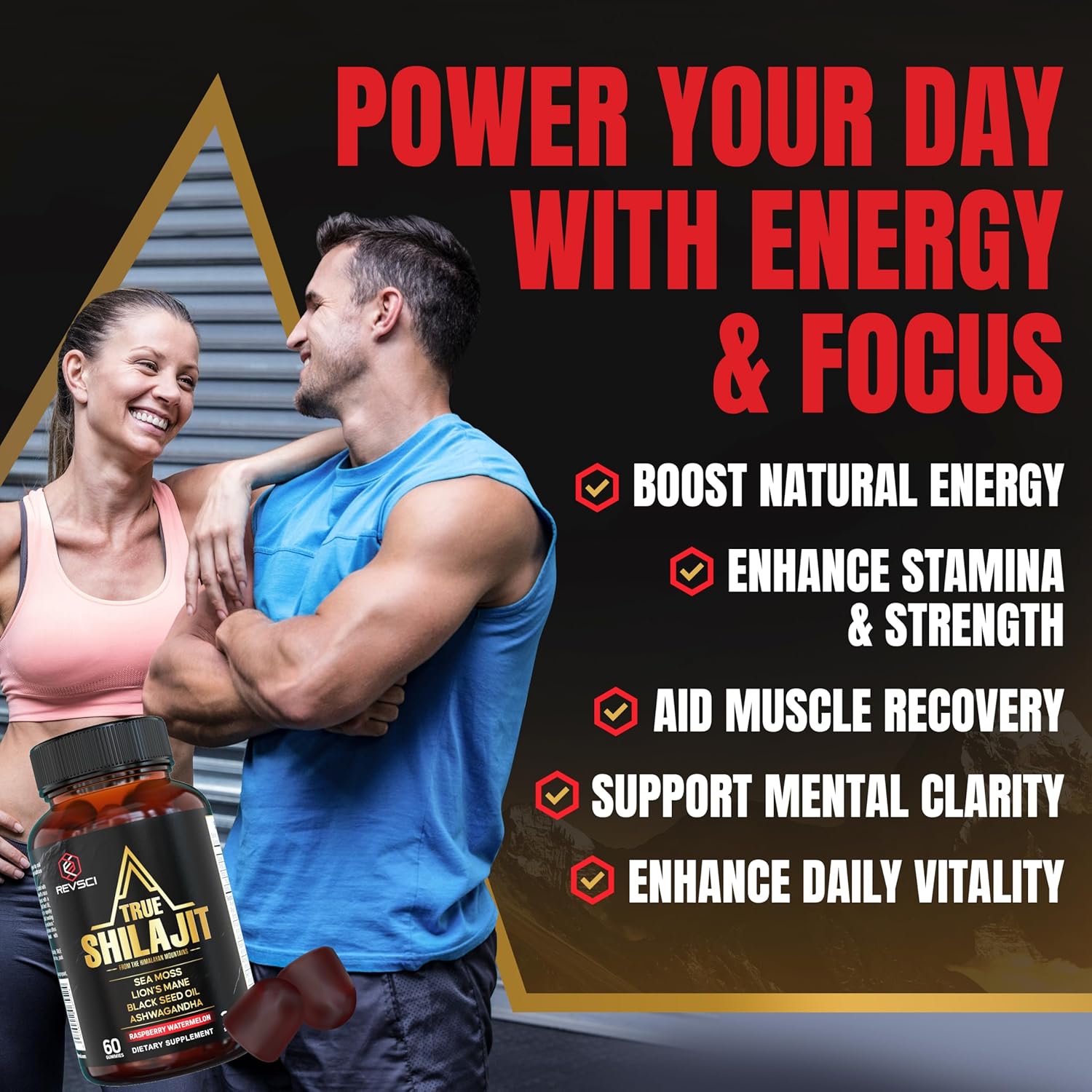 Himalayan Natural Shilajit Gummies for Men – Made in USA, True Gold Pure Himalayan Shilajit for Men Gummies, Energy & Focus Support with Ashwagandha & Sea Moss, Vegan, 60 Count - Image 7